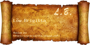 Löw Brigitta névjegykártya
